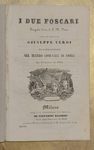 Verdi giuseppe due foscari - verdi,