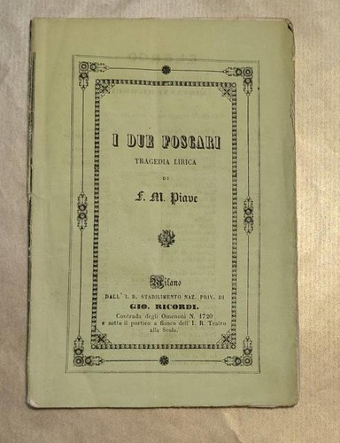 Verdi giuseppe due foscari - giuseppe., i